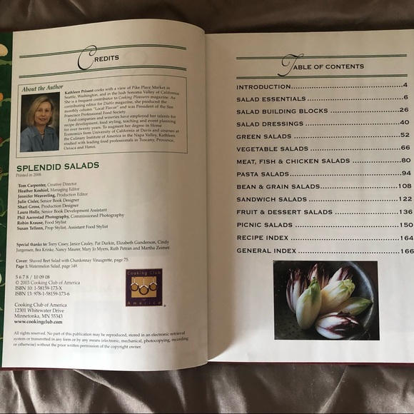 Cooking Club of America Cookbook Splendid Salads Hardcover - Picture 2 of 4
